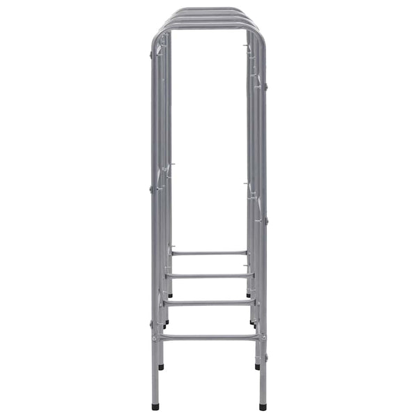 vidaXL Crate Rack for 9 Crates Silver 145x33x116 cm Steel