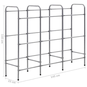 vidaXL Crate Rack for 9 Crates Silver 145x33x116 cm Steel