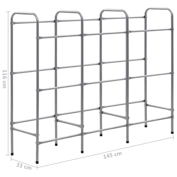 vidaXL Crate Rack for 9 Crates Silver 145x33x116 cm Steel