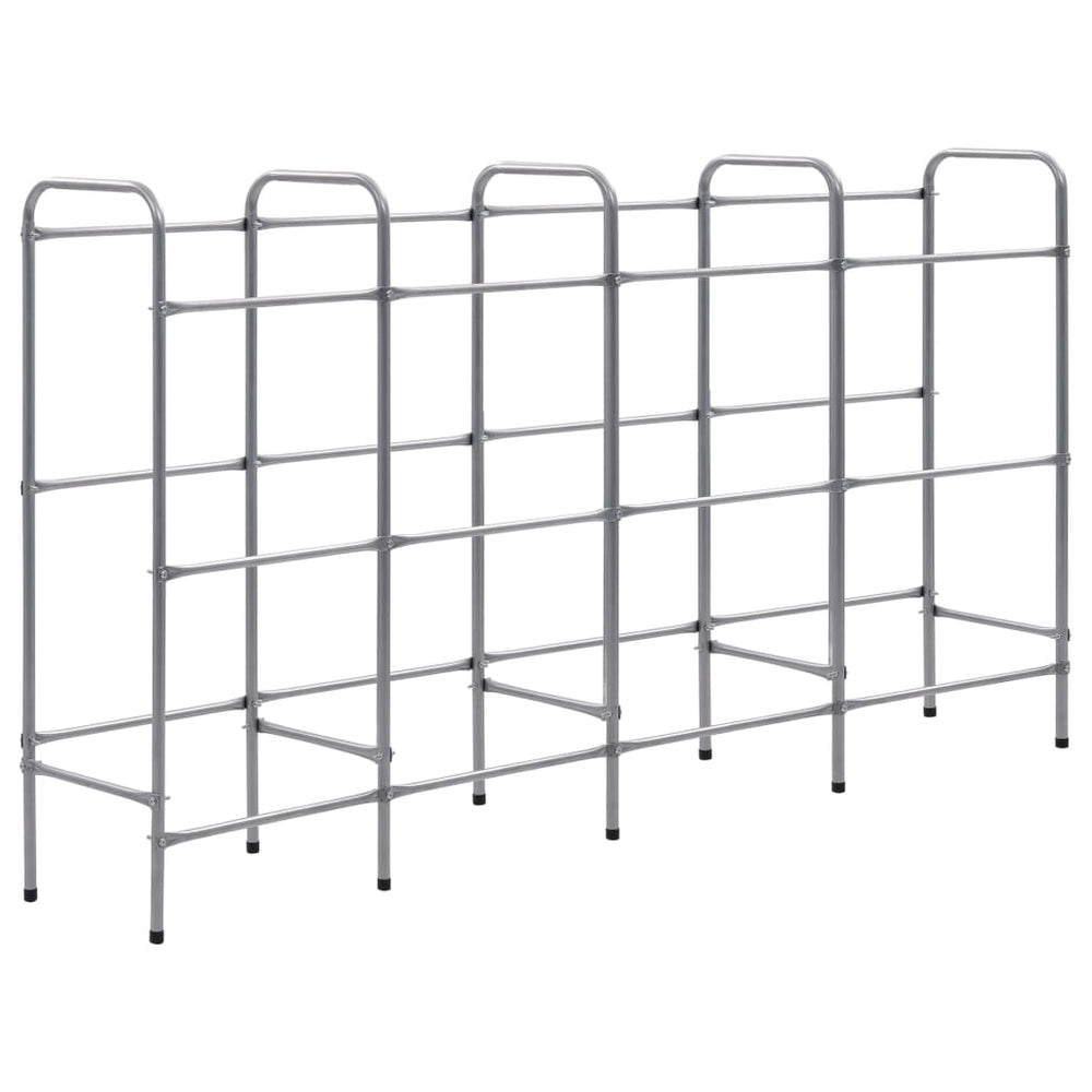 vidaXL Crate Rack for 12 Crates Silver 190x33x116 cm Steel