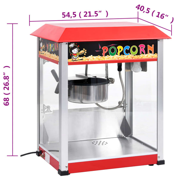 vidaXL Popcorn Machine with Teflon Cooking Pot 1400 W