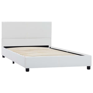 vidaXL Bed Frame White Faux Leather 90x200 cm