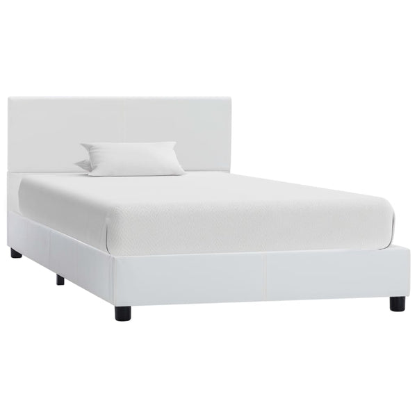 vidaXL Bed Frame White Faux Leather 100x200 cm