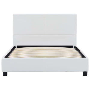 vidaXL Bed Frame White Faux Leather 100x200 cm
