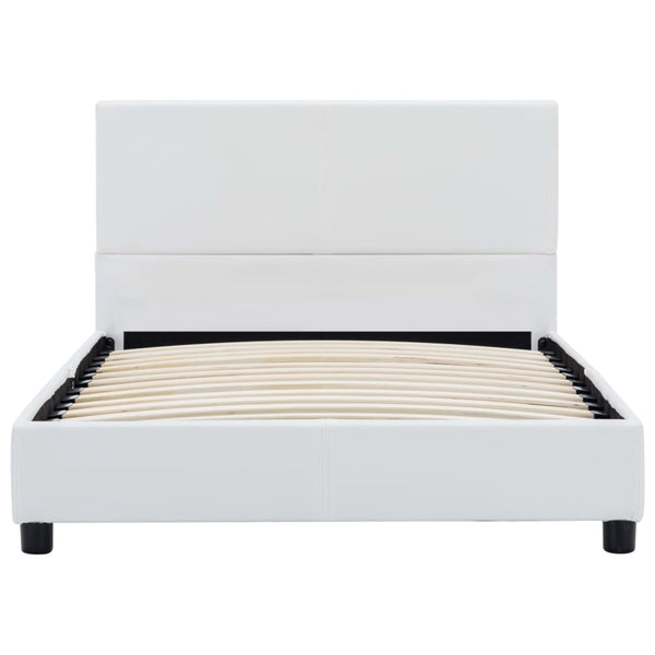 vidaXL Bed Frame White Faux Leather 100x200 cm
