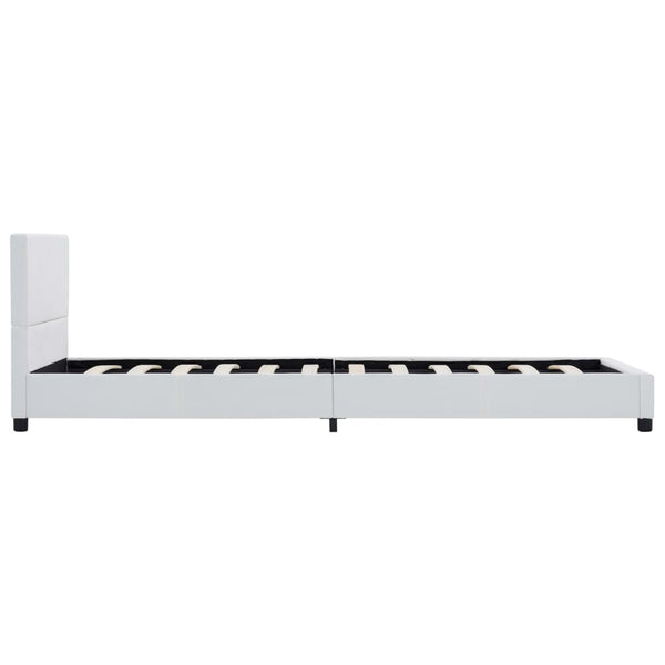 vidaXL Bed Frame White Faux Leather 100x200 cm