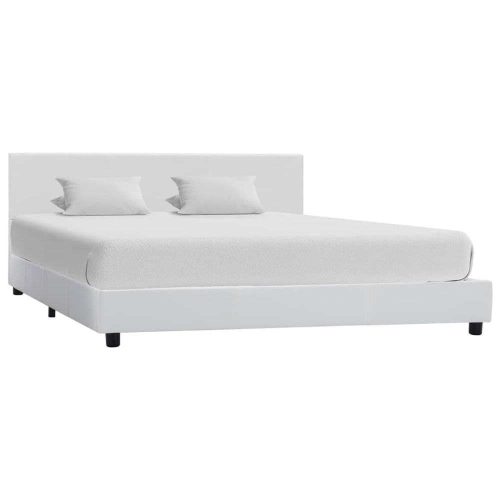 vidaXL Bed Frame White Artificial Leather 120x200 cm