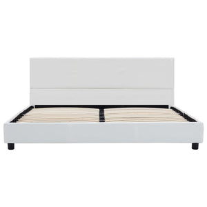 vidaXL Bed Frame White Artificial Leather 120x200 cm