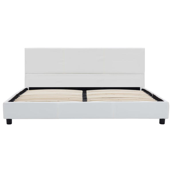 vidaXL Bed Frame White Artificial Leather 120x200 cm