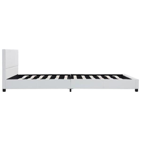 vidaXL Bed Frame White Artificial Leather 120x200 cm