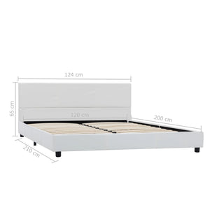 vidaXL Bed Frame White Artificial Leather 120x200 cm