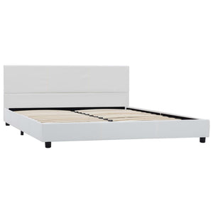 vidaXL Bed Frame White Faux Leather 140x200 cm