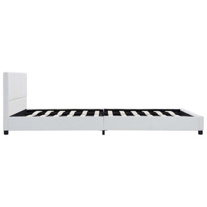 vidaXL Bed Frame White Faux Leather 140x200 cm