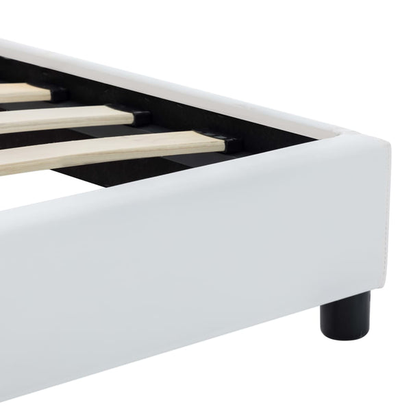 vidaXL Bed Frame White Faux Leather 140x200 cm