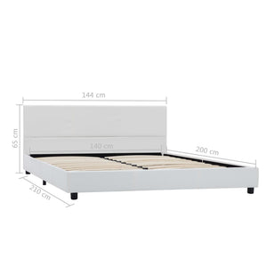 vidaXL Bed Frame White Faux Leather 140x200 cm