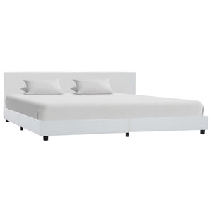 vidaXL Bed Frame White Artificial Leather 180x200 cm