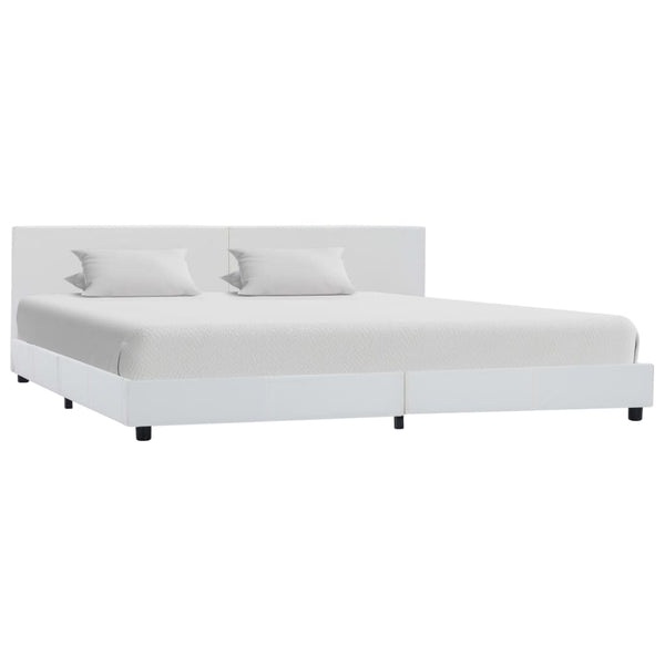 vidaXL Bed Frame White Artificial Leather 180x200 cm