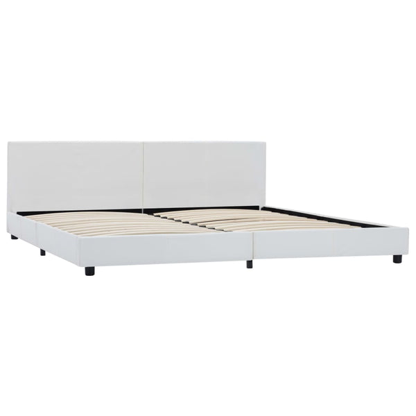 vidaXL Bed Frame White Artificial Leather 180x200 cm