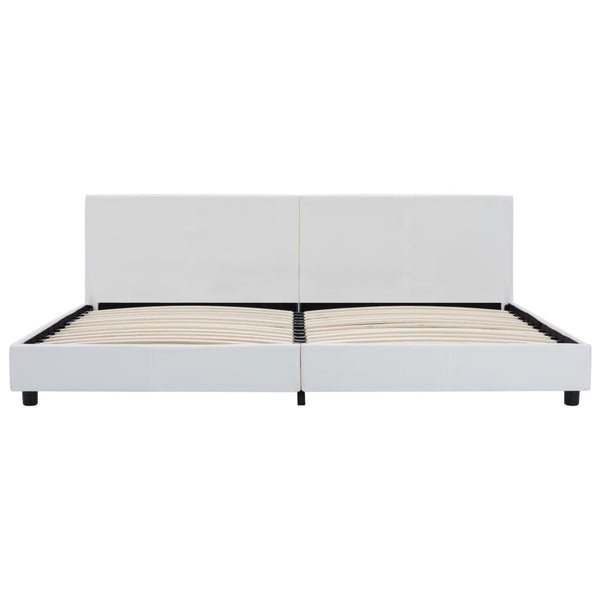 vidaXL Bed Frame White Artificial Leather 180x200 cm