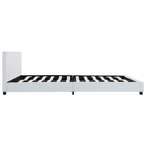 vidaXL Bed Frame White Artificial Leather 180x200 cm