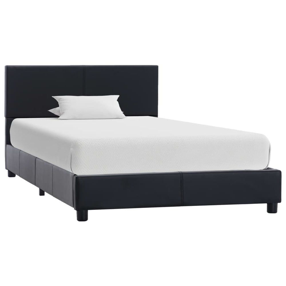 vidaXL Bed Frame Black Faux Leather 90x200 cm