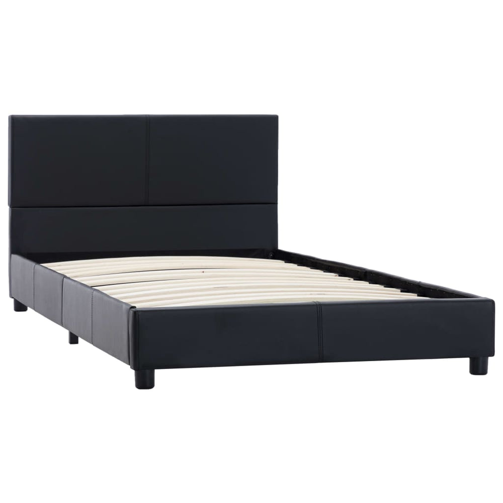vidaXL Bed Frame Black Faux Leather 90x200 cm
