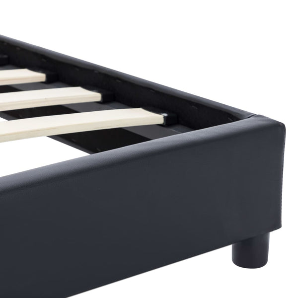 vidaXL Bed Frame Black Faux Leather 90x200 cm
