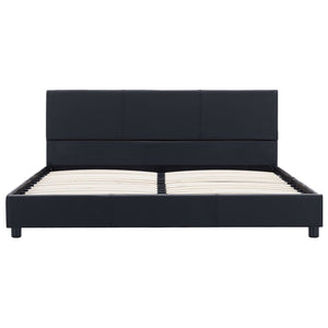 Bettgestell Schwarz Kunstleder 160x200 cm