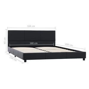 vidaXL Bed Frame Black Artificial Leather 160x200 cm