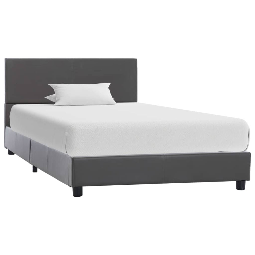 vidaXL Bed Frame Grey Artificial Leather 90x200 cm