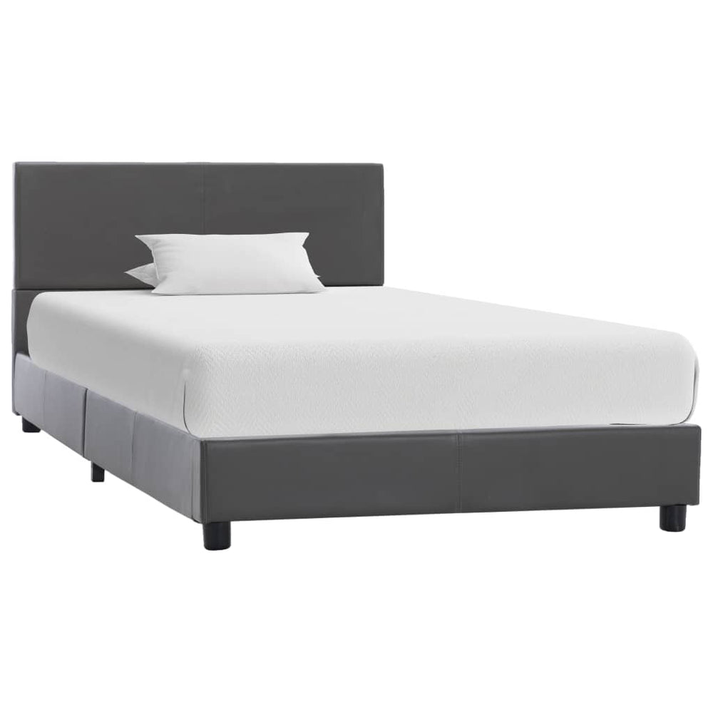 vidaXL Bed Frame Grey Faux Leather 100x200 cm