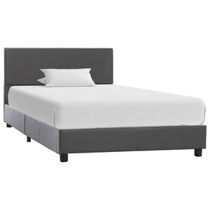 Bettgestell Grau Kunstleder 100x200 cm