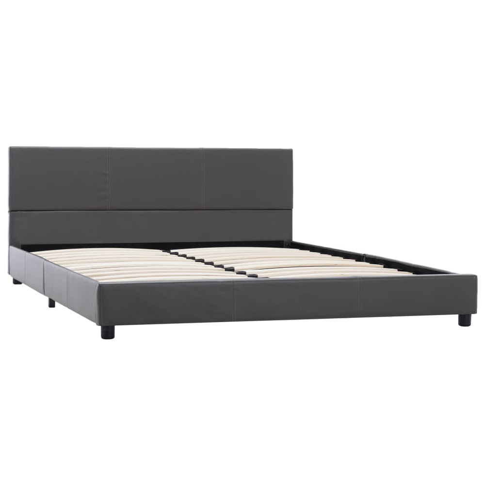 Bettgestell Grau Kunstleder 120x200 cm