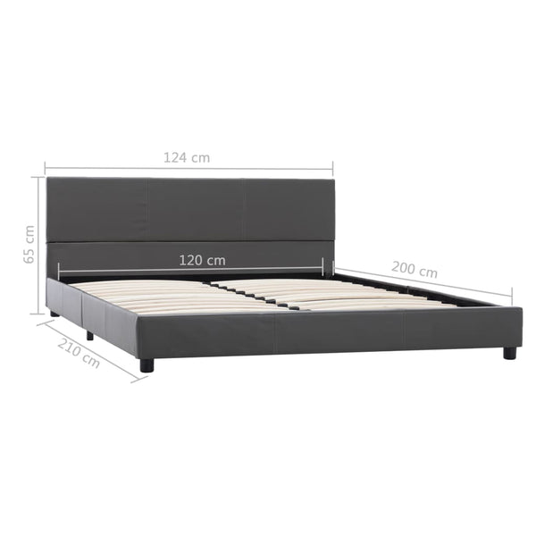 vidaXL Bed Frame Grey Faux Leather 120x200 cm