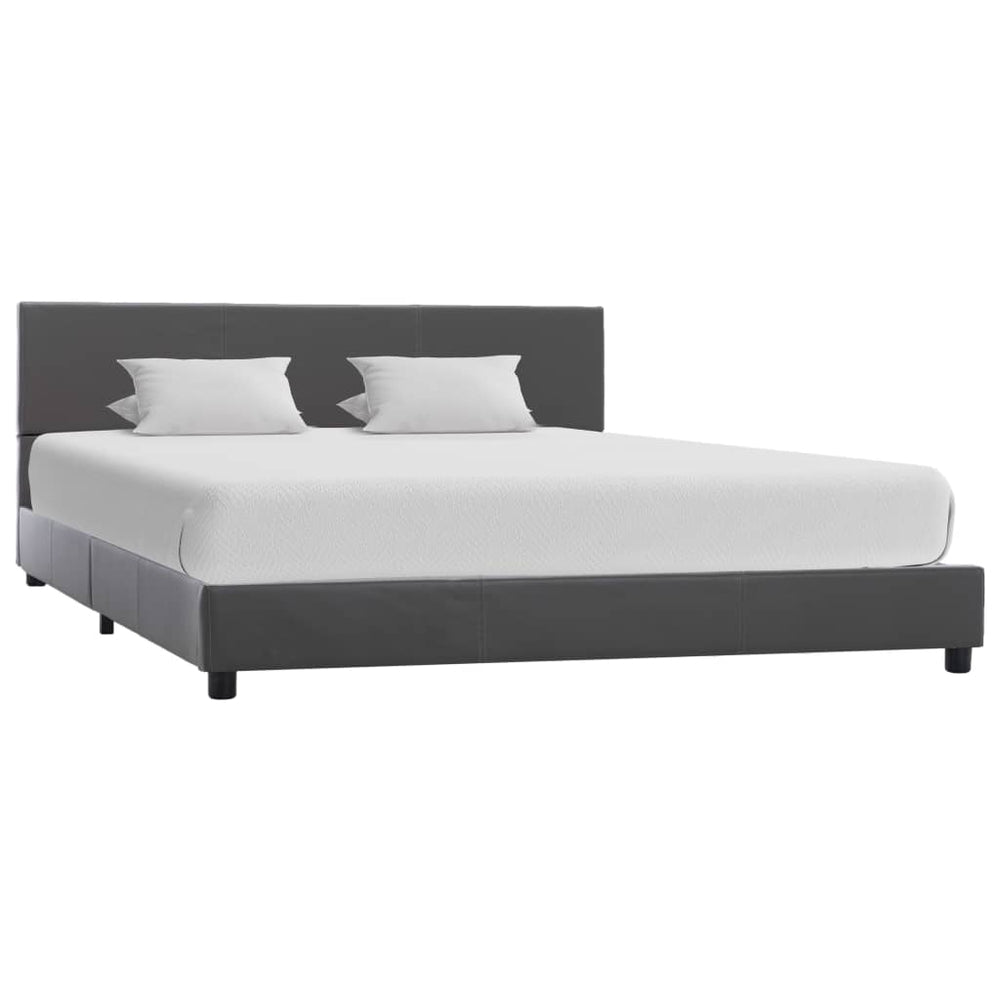 vidaXL Bed Frame Grey Faux Leather 160x200 cm