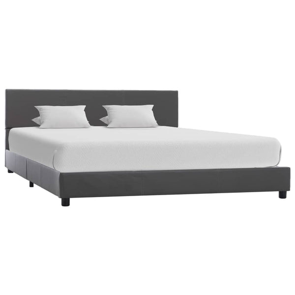 vidaXL Bed Frame Grey Faux Leather 160x200 cm
