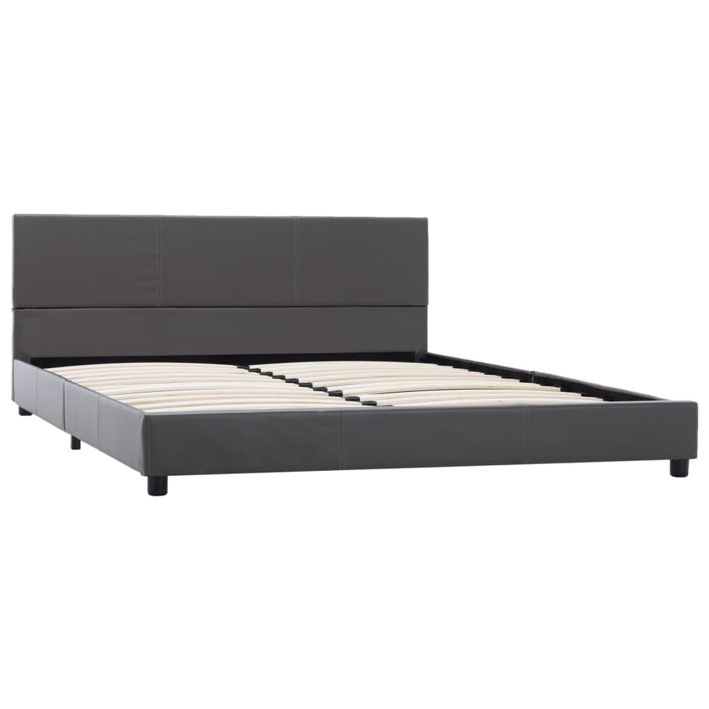 vidaXL Bed Frame Grey Faux Leather 160x200 cm