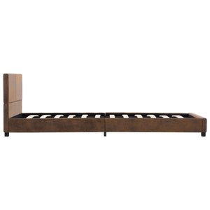 vidaXL Bed Frame Brown Suede Look 100x200 cm