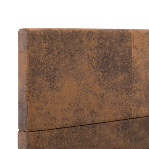 vidaXL Bed Frame Brown Suede Look 100x200 cm