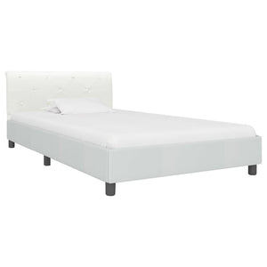 vidaXL Bed Frame White Artificial Leather 90 x 200 cm