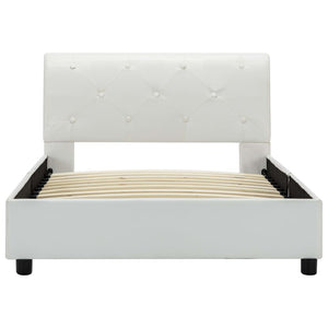 vidaXL Bed Frame White Artificial Leather 90 x 200 cm