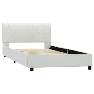 vidaXL Bed Frame White Artificial Leather 90 x 200 cm