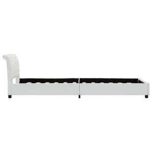vidaXL Bed Frame White Artificial Leather 90 x 200 cm