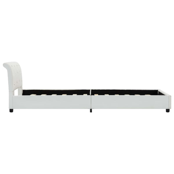 vidaXL Bed Frame White Artificial Leather 90 x 200 cm