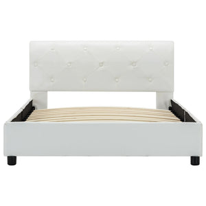 vidaXL Bed Frame White Artificial Leather 100x200 cm