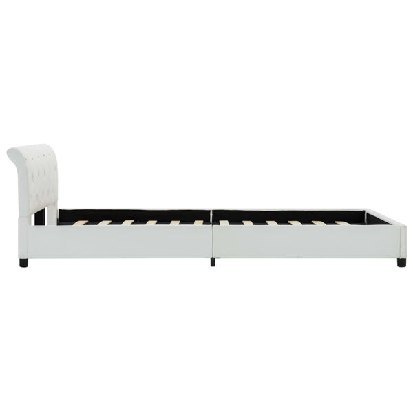vidaXL Bed Frame White Faux Leather 120 x 200 cm
