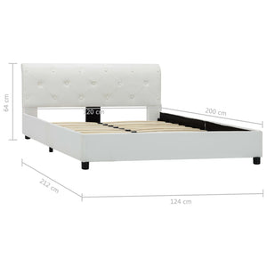 vidaXL Bed Frame White Faux Leather 120 x 200 cm