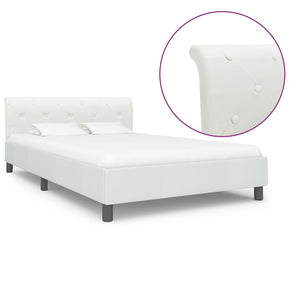 vidaXL Bed Frame White Artificial Leather 140x200 cm