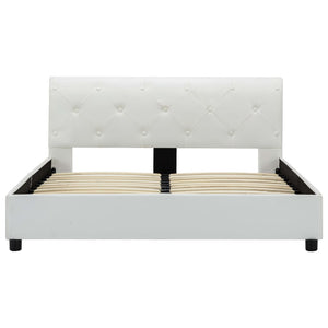 vidaXL Bed Frame White Artificial Leather 140x200 cm