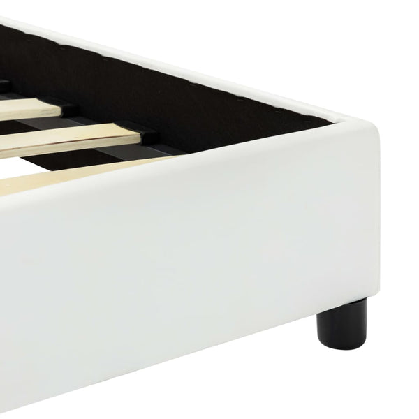 vidaXL Bed Frame White Artificial Leather 140x200 cm